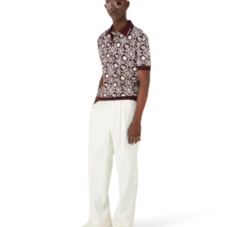 Monogram-pikétröja i bomullstrik