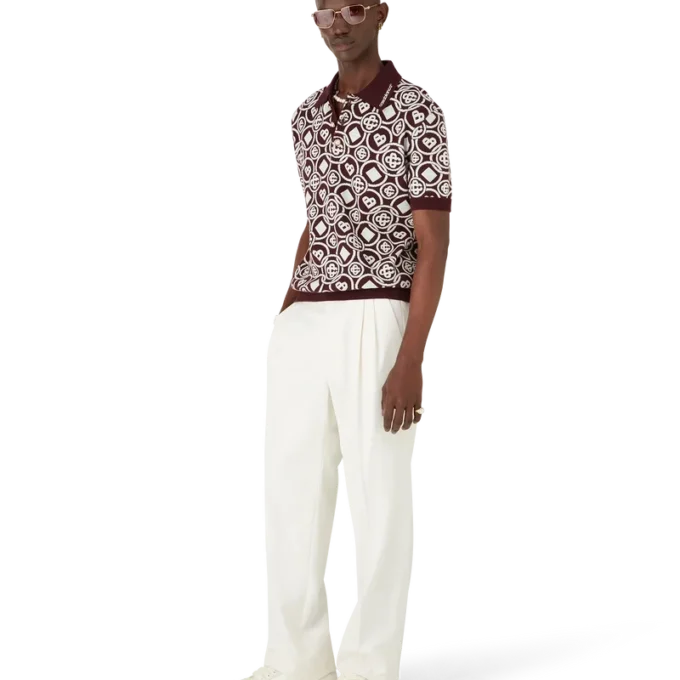 Monogram-pikétröja i bomullstrik Monogram-pikétröja i bomullstrik