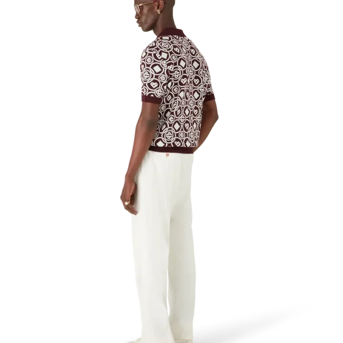 Monogram-pikétröja i bomullstrik Monogram-pikétröja i bomullstrik