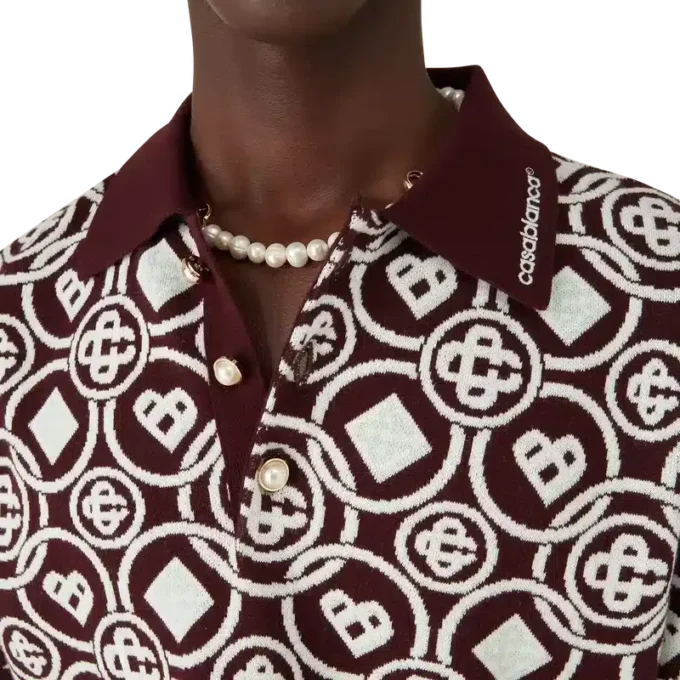 Monogram-pikétröja i bomullstrik Monogram-pikétröja i bomullstrik