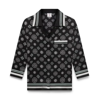 Monogram-pyjamas i silkesatin-skjorte