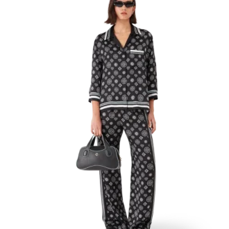 Monogram-pyjamasbyxor i silkesatin
