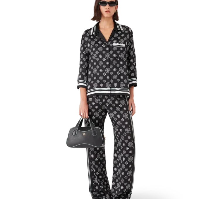 Monogram-pyjamasbyxor i silkesatin Monogram-pyjamasbyxor i silkesatin