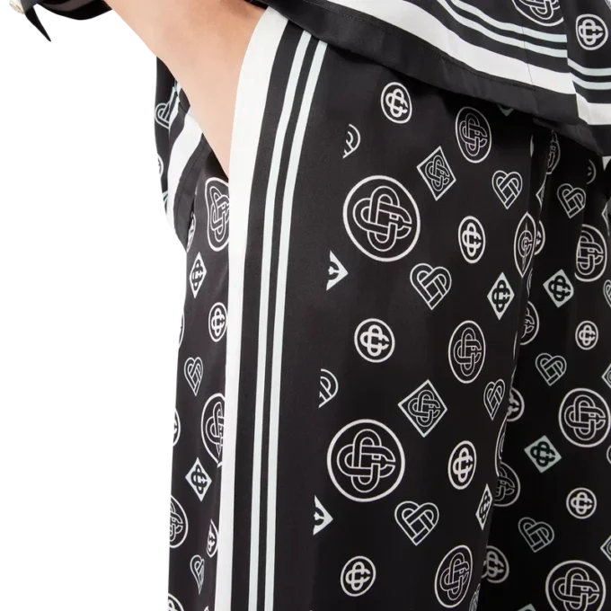 Monogram-pyjamasbyxor i silkesatin Monogram-pyjamasbyxor i silkesatin