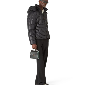 Monogram-quiltad nylonpufferjacka