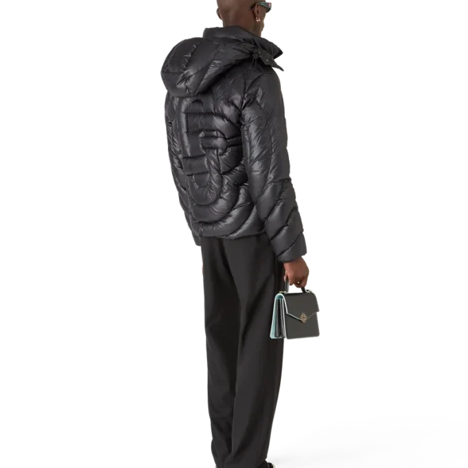 Monogram-quiltad nylonpufferjacka Monogram-quiltad nylonpufferjacka