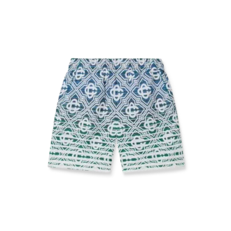 Monogram-shorts i frotté med ton-i-ton-mönster
