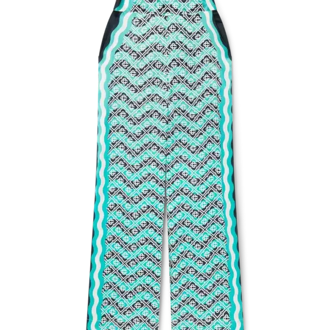 Monogram Wave-byxor i siden