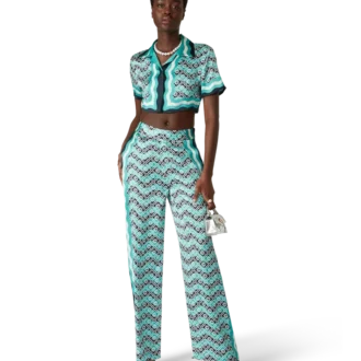 Monogram Wave-byxor i siden