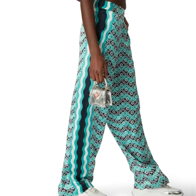 Monogram Wave-byxor i siden