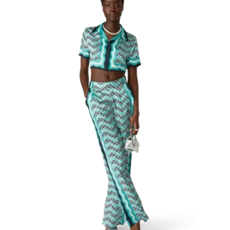 Monogram Wave kort silkeskjorta