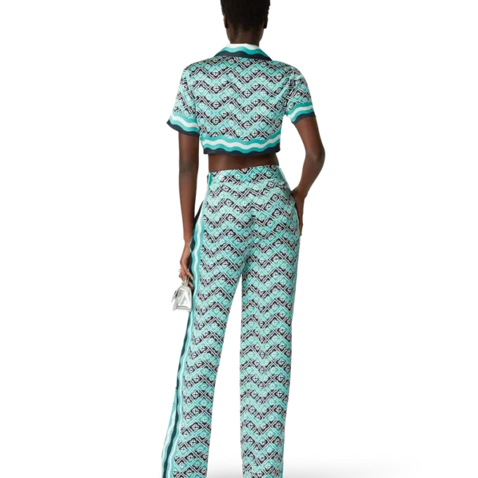 Monogram Wave kort silkeskjorta Monogram Wave kort silkeskjorta