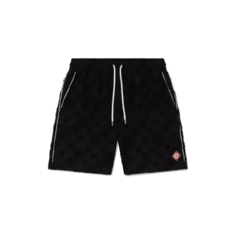 Monogramshorts i frotté