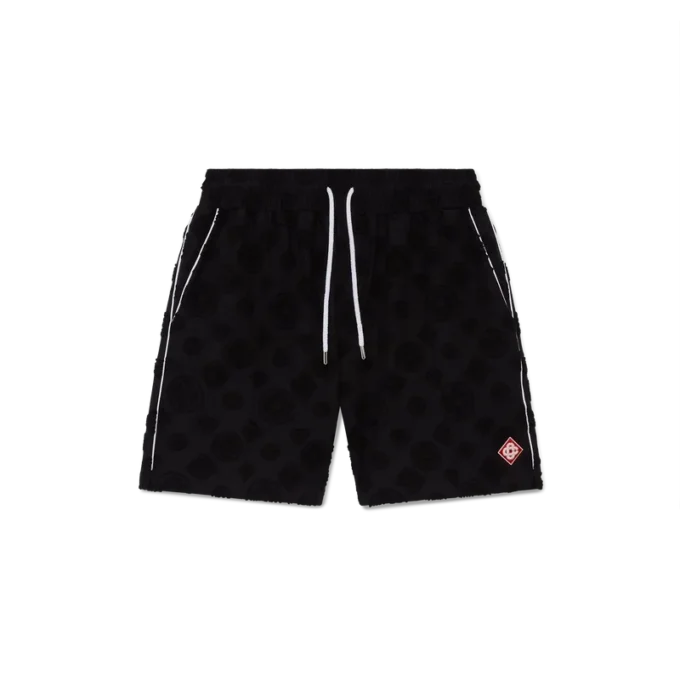 Monogramshorts i frotté