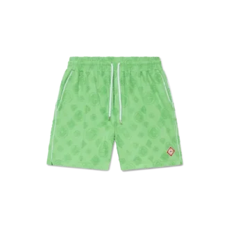 Monogramshorts i frotté