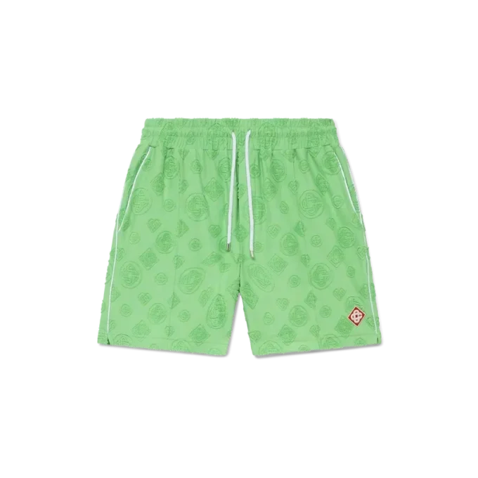 Monogramshorts i frotté
