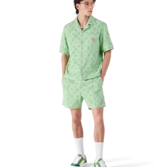 Monogramshorts i frotté