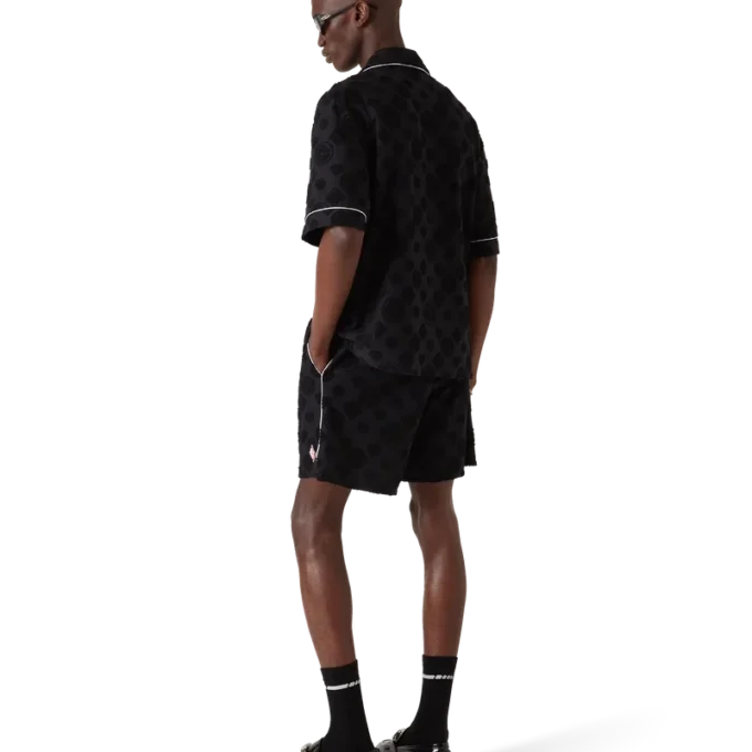 Monogramshorts i frotté