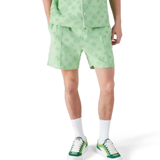Monogramshorts i frotté