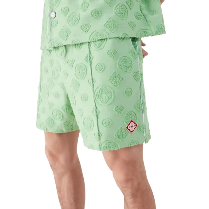 Monogramshorts i frotté