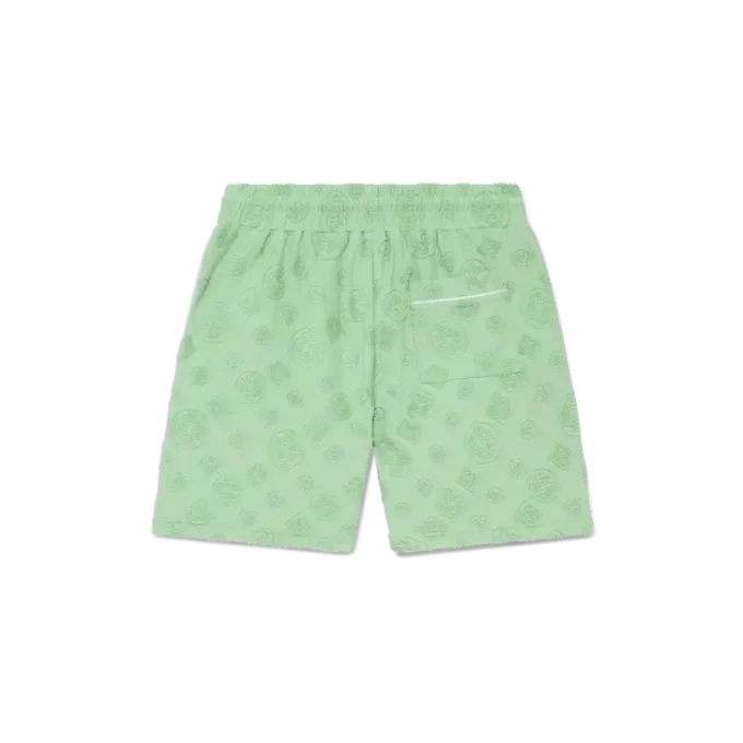 Monogramshorts i frotté