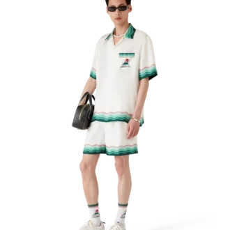 Montagne Ondulee kortärmad silkesskjorta