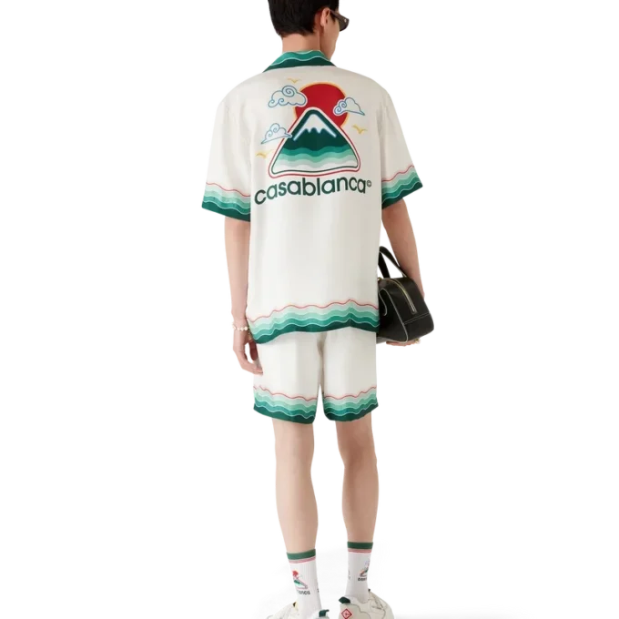 Montagne Ondulee kortärmad silkesskjorta