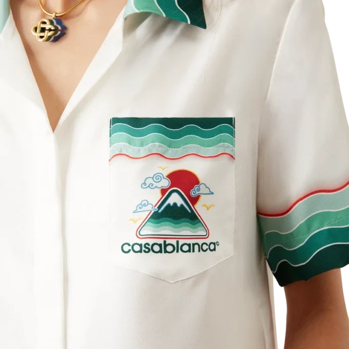 Montagne Ondulee kortärmad skjorta i siden