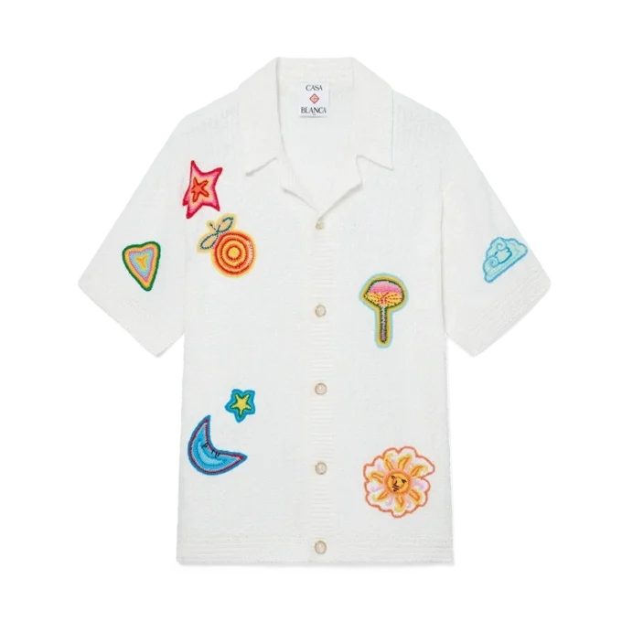 Motiv-virkad skjorta