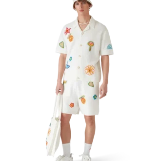 Motiv-virkad skjorta