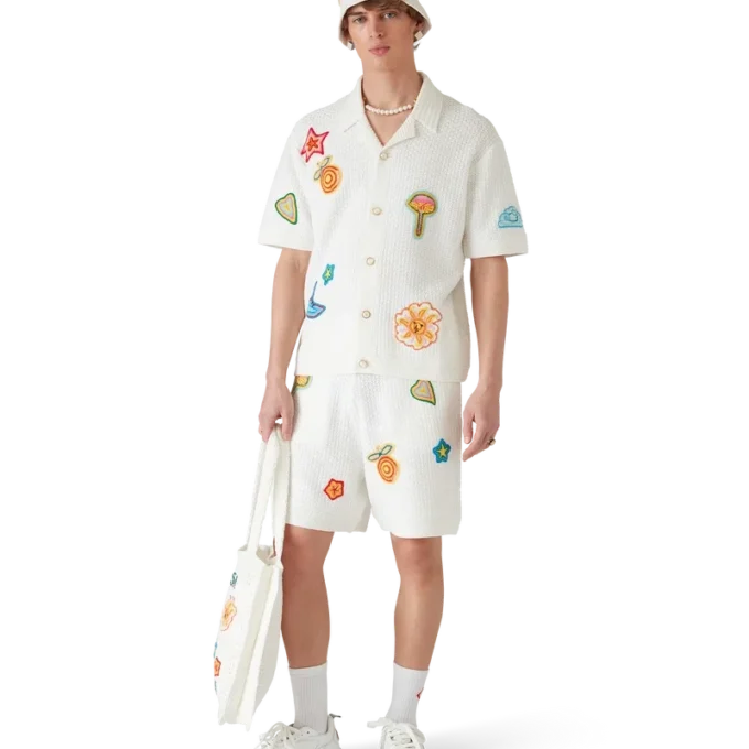 Motiv-virkad skjorta