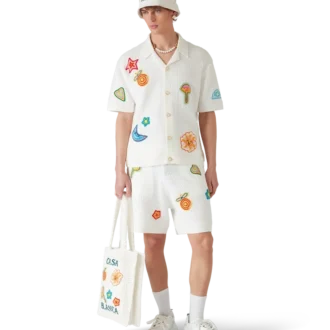 Motiv-virkade shorts