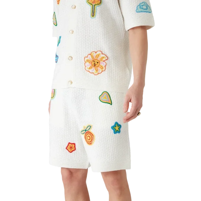 Motiv-virkade shorts