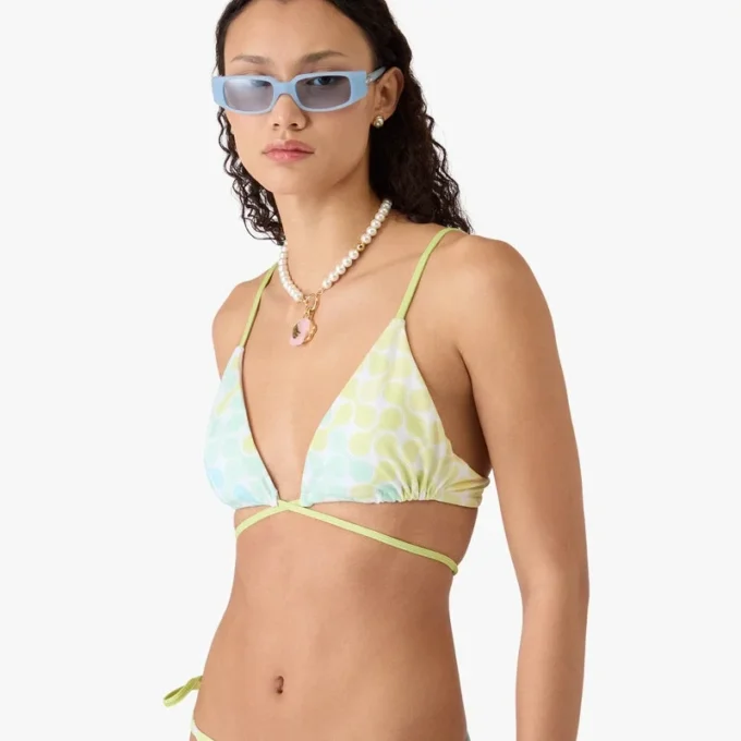 Optic Drop String Beaded Bikini Top