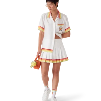 Orange Mascot plisserad kjol i silketwill