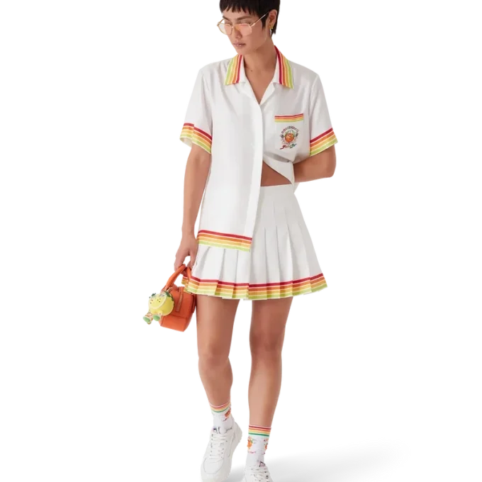 Orange Mascot plisserad kjol i silketwill