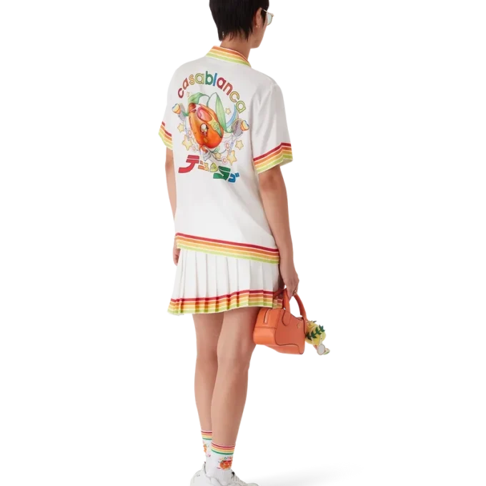 Orange Mascot plisserad kjol i silketwill