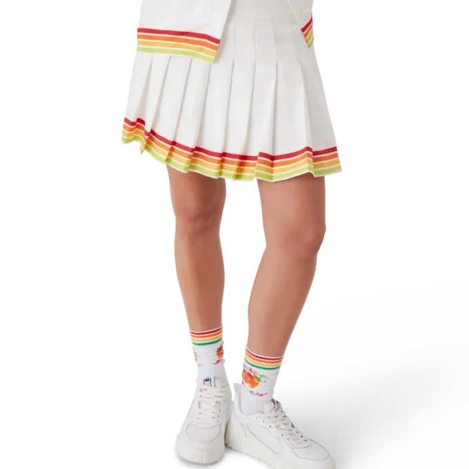 Orange Mascot plisserad kjol i silketwill