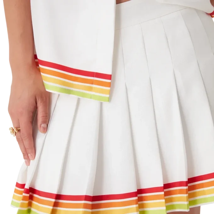 Orange Mascot plisserad kjol i silketwill