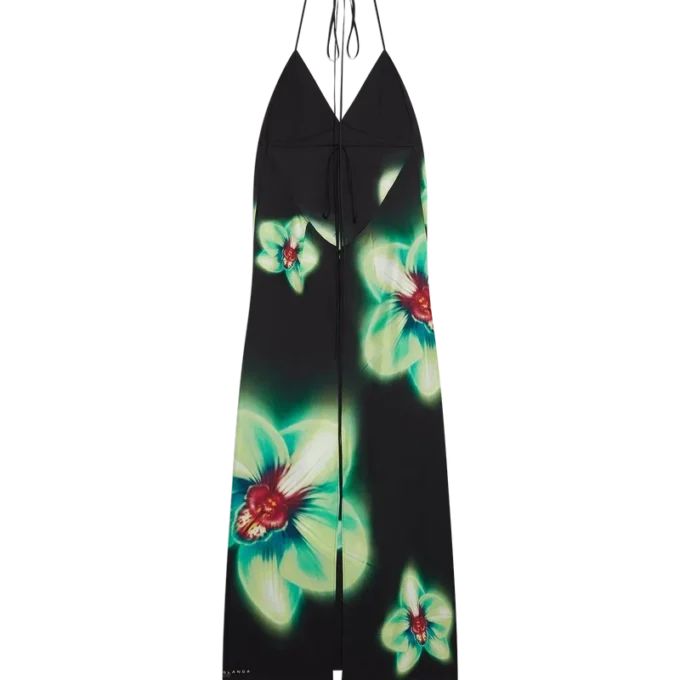 Orchid Glitch Silk Klänning
