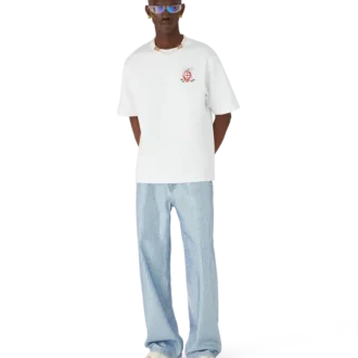 Oversized shorts med blommönster och trollsländor