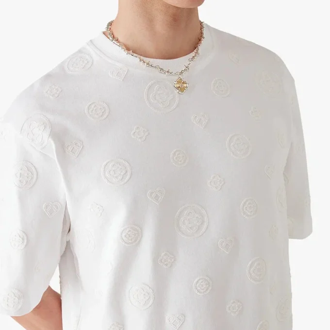 Oversized T-shirt med kort ärm och applikerat monogram