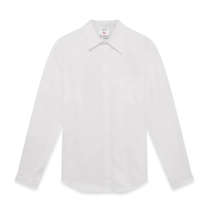 Oxfordskjorta i bomullsjacquard med monogram