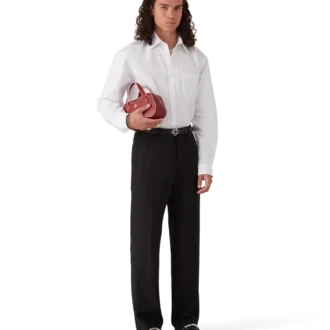 Oxfordskjorta i bomullsjacquard med monogram