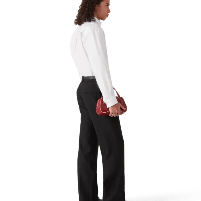 Oxfordskjorta i bomullsjacquard med monogram