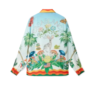 Palm Springs Tennis Club silkes skjorta med kubansk krage