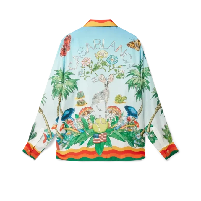 Palm Springs Tennis Club silkes skjorta med kubansk krage