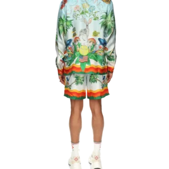 Palm Springs Tennis Club silkes skjorta med kubansk krage