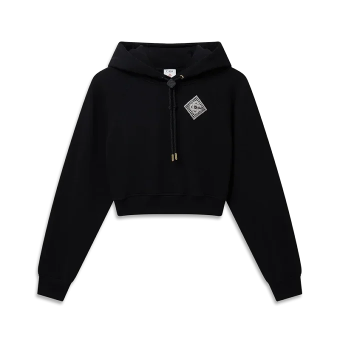 Pearl Diamond Cropped Hooded Sweatshirt