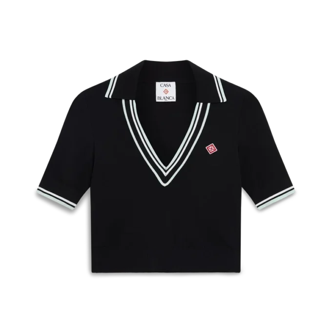 Pikétröja i viskos med V-ringning